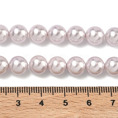 Electroplated Shell Pearl Beads Strands BSHE-G041-8mm-06-1