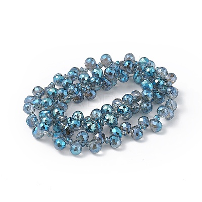Transparent Electroplate Glass Beads Strands EGLA-F152A-FR02-1