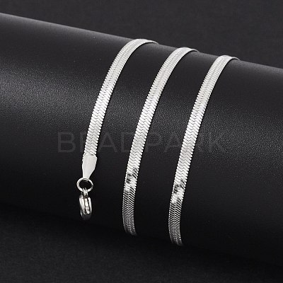 Non-Tarnish 304 Stainless Steel Snake Chain Necklaces NJEW-F195-01B-P-1