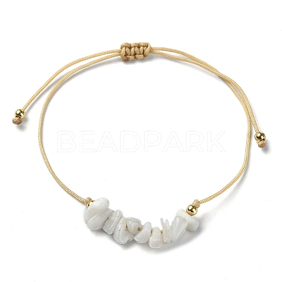 Natural Moonstone Chips Braided Bead Bracelets BJEW-JB09851-06-1