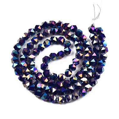 Electroplate Opaque Glass Beads Strands EGLA-T019-05J-1