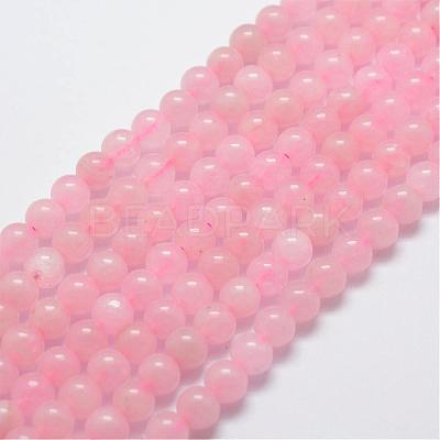 Natural Rose Quartz Bead Strands G-G664-01-1