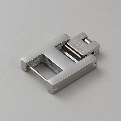 Rectangle Stainless Steel Watch Band Clasps STAS-WH0048-08C-P-1