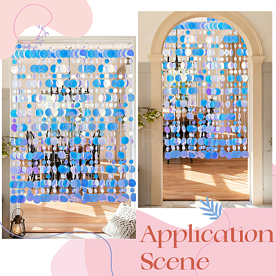 20Pcs PVC Sequin Round Beaded Curtain AJEW-CN0006-55D-1