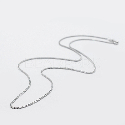 Anti-Tarnish Rhodium Plated 925 Sterling Silver Chain Necklaces STER-F039-45cm-16P-1