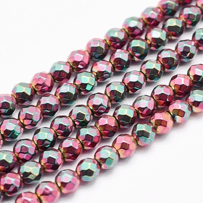 Electroplate Non-magnetic Synthetic Hematite Beads Strands G-L486-D-02-1