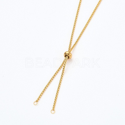 Ion Plating(IP) 304 Stainless Steel Box Chain Slider Necklace Making AJEW-JB00777-02-1