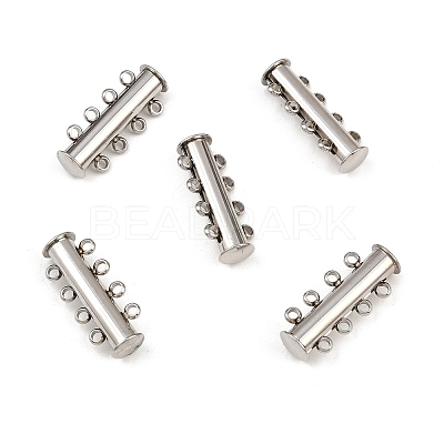 Non-Tarnish 4-Strands 304 Stainless Steel Slide Lock Clasps STAS-H402-35P-01-1