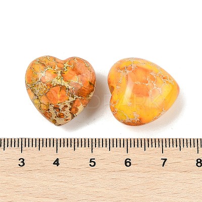 Dyed Natural Imperial Jasper Heart Palm Stone G-Q021-03E-1