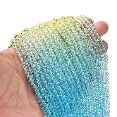Transparent Painted Glass Beads Strands LS-DGLA-A034-T4mm-A13-1