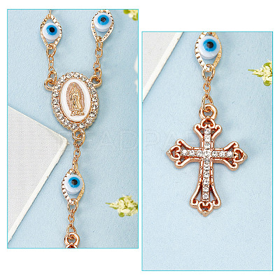 2Pcs Alloy & Brass Cross Charm Bracelets Set BJEW-DR0001-04-1