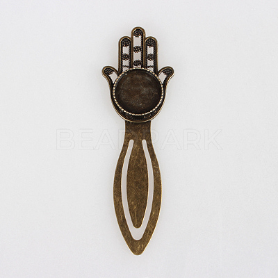 Antique Bronze Iron Bookmark Cabochon Settings X-PALLOY-N0084-12AB-NF-1