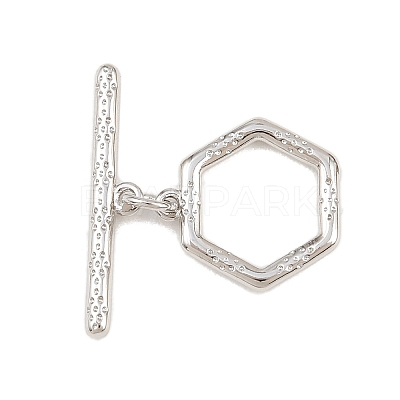 Hexagon Brass Toggle Clasps KK-G548-40P-1