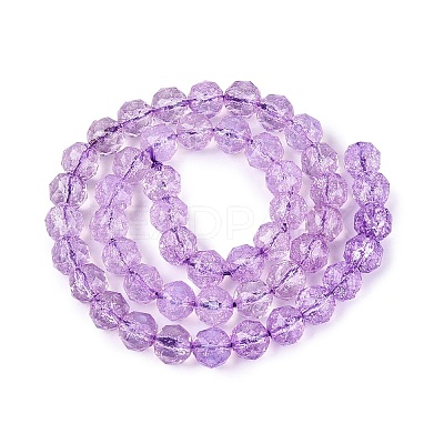 Crackle Transparent Glass Beads Strands GLAA-Q108-02A-07-1