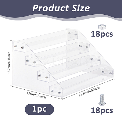 4-layer Acrylic Nail Polish Bottle Organizer Display Riser Stands ODIS-WH0108-015-1