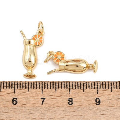 Brass Enamel Pendants KK-B157-20G-03-1