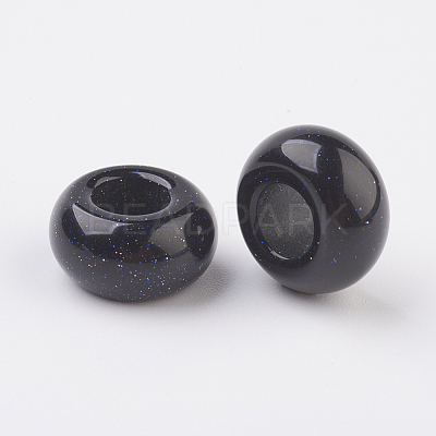 Synthetic Blue Goldstone European Beads X-G-G740-14x8mm-17-1