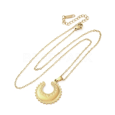 Crescent Moon 304 Stainless Steel Pendant Necklaces NJEW-M096-33G-1