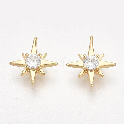 Brass Cubic Zirconia Charms KK-S350-285-1