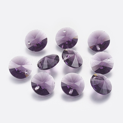 Faceted Glass Rhinestone Charms RGLA-F049-6mm-204-1