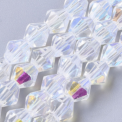 Electroplate Glass Beads Strands X-EGLA-Q118-5mm-C17-1