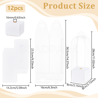 Transparent PVC Single Rose Flower Packaging Boxes ABAG-WH0045-32B-1