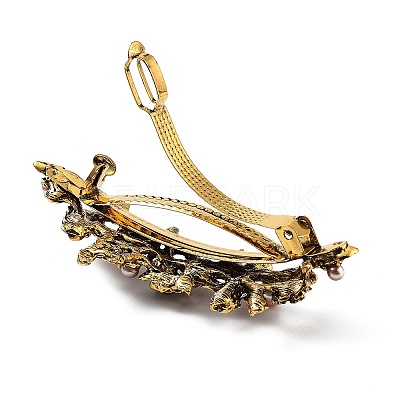 Flower Alloy Rhinestone Hair Barrettes PHAR-S604-01AG-04-1