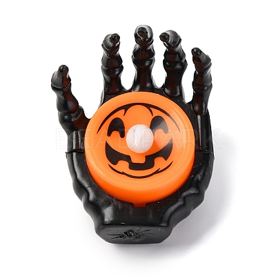 Halloween Resin Skeleton Hand LED Light Figurines Ornament AJEW-Z036-02B-1
