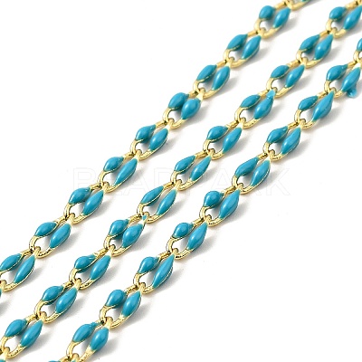 Brass Enamel Curb Chains CHC-C003-13G-06-1