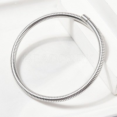 304 Stainless Steel Spring Bangles for Women BJEW-Z086-01P-01-1