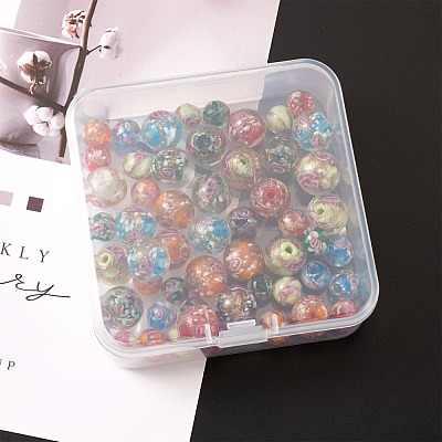 Handmade Gold Sand Lampwork Beads LAMP-CD0001-06-1