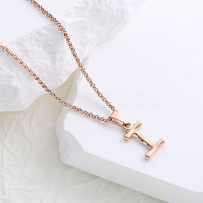 Stainless Steel Letter Pendant Necklaces for Women Men GR8130-9-1