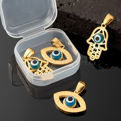 4Pcs 2 Style 304 Stainless Steel Pendants STAS-LS0001-79G-1