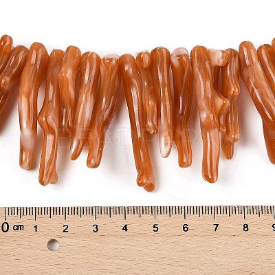 Opaque Acrylic Imitation Coral Beads Strands SACR-P033-01A-09-1