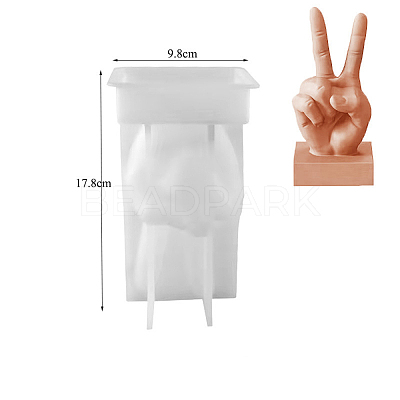 Victory Gesture Display Silicone Statue Molds DIY-I096-09-1