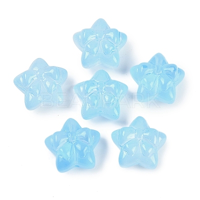 Transparent Spray Paint Glass Beads X1-GLAA-H035-02G-1