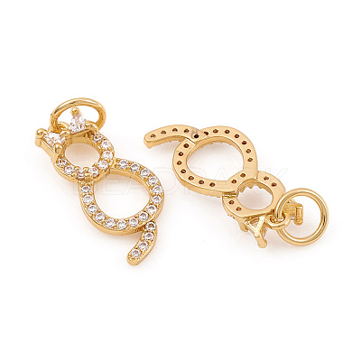 Brass Micro Pave Cubic Zirconia Charms X-ZIRC-G169-01G-1