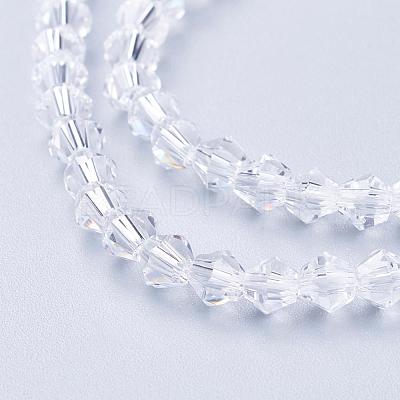 Clear Glass Bicone Beads Strands X-GLAA-S026-07-1