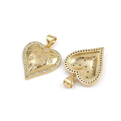 Brass Micro Pave Cubic Zirconia Pendants X-ZIRC-I367-07G-06-1