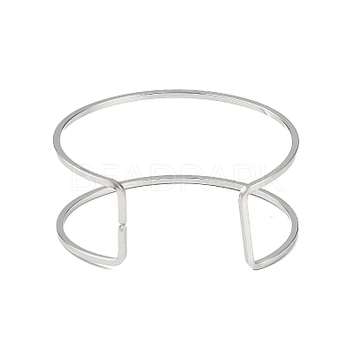 Non-Tarnish 304 Stainless Steel Hollow Open Cuff Bangles for Women LS-BJEW-S155-04P-1
