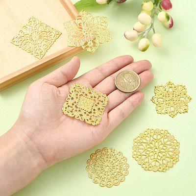 80Pcs 8 Styles Iron Filigree Joiners IFIN-CJ0001-75-1