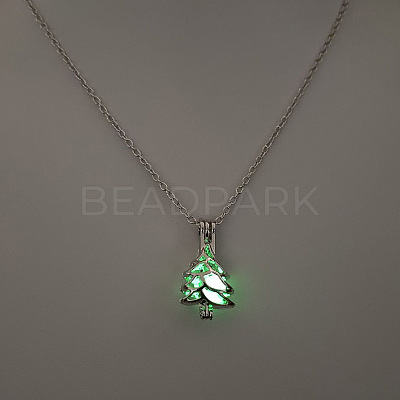 Alloy with Luminous Resin Bead Inside Pendant Necklaces for Women Men FS-WG4D5C2-22-1