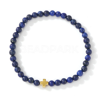 Bohemian Natural Lapis Lazuli Round Beads Stretch Bracelets NO3013-4-1