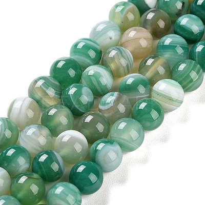 Natural Striped Agate/Banded Agate Beads Strands G-Z060-A01-C01-1