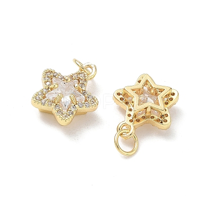 Brass Micro Pave Clear Cubic Zirconia Charms CU-CBA9FFD-07G-1