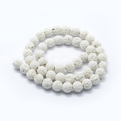 Synthetic Lava Rock Round Beads Strands G-E508-04-8mm-1-1
