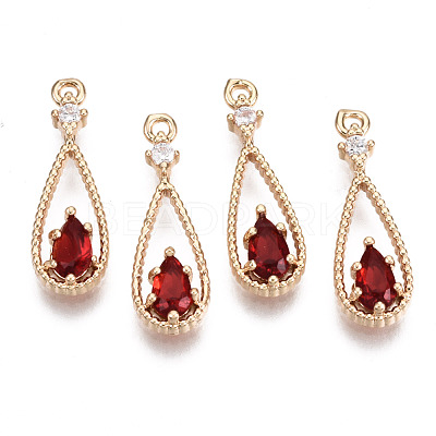 Brass Micro Pave Cubic Zirconia Pendants KK-R111-003-A02-1