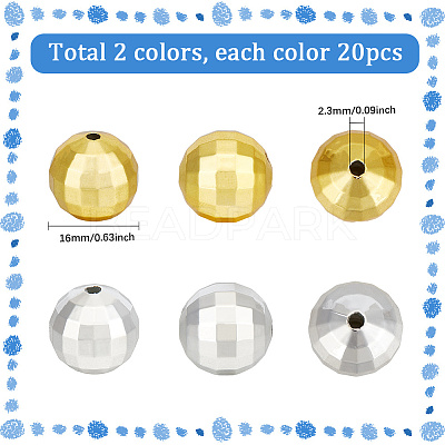 40pc 2 colors Plated Acrylic Beads PACR-SC0001-04-1