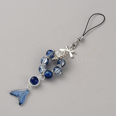 Lampwork Bead Mobile Straps HJEW-TAC0009-20B-1