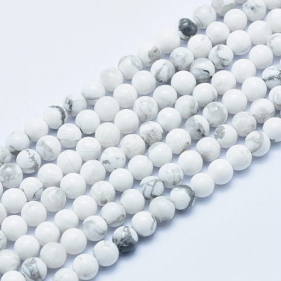 Natural Howlite Beads Strands G-P353-01-4mm-1